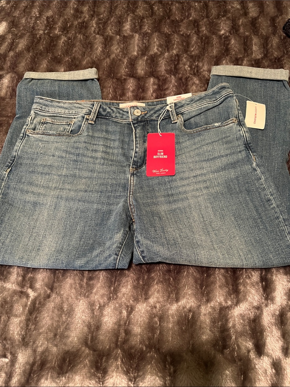 Women’s Lucky Brand Sienna Slim Boyfriend with Cuffed Hem, size 14/32 - Picture 3 of 5